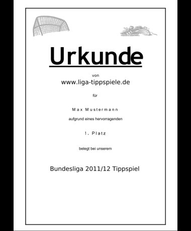 Tippspiel Urkunde